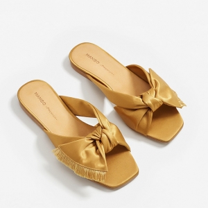 Bow satin sandals