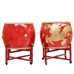 Manufacturers shipping cowhide drums drums Chinese drums adult red drum performances children's dragon drums war drums hall drums prestige gongs and drums
