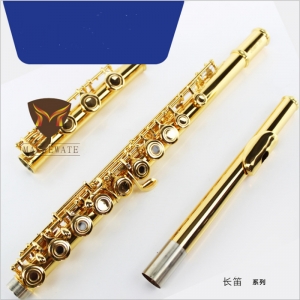 MARGEWATE wind instrument gold-plated 17-hole open hole C flute white copper gold key B tail E key golden flute