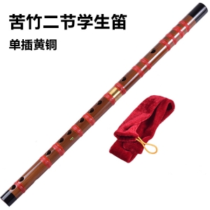 Dizi two-section bitter bamboo flute single insert brass national wind instrument manufacturer wholesale students beginners G/F/E/D/C