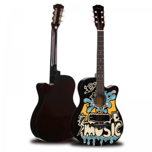 Novus 38-inch guitar folk personalities graffiti acoustic guitar beginners to practice guitar student musical instrument