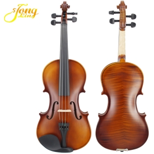 Tiger pattern plywood students practice violin, basswood, with grand piano case, bow, rosin, suitable for beginners