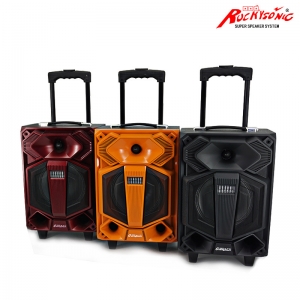 Factory direct sale portable bluetooth outdoor mobile trolley battery speaker square dance high power speaker